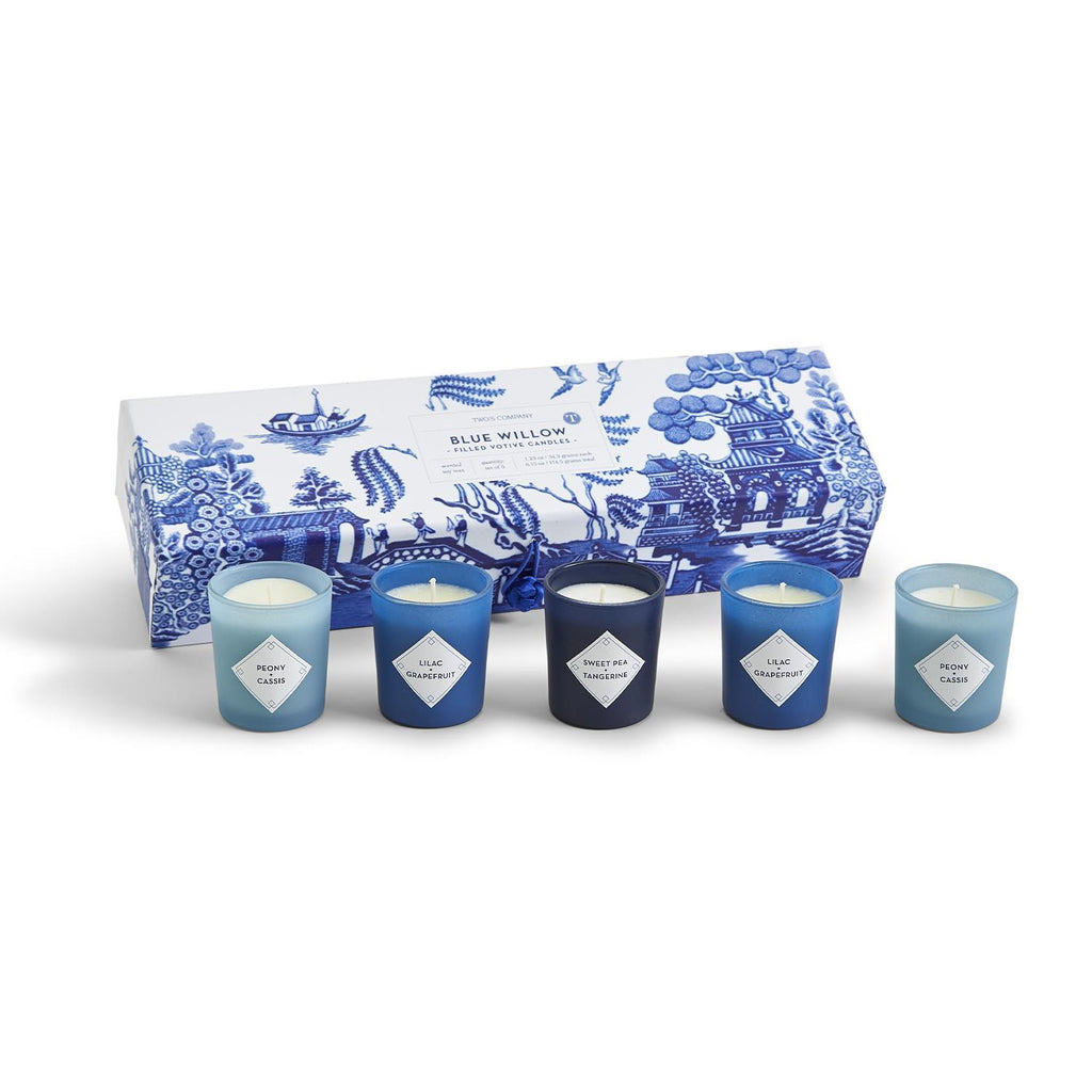 Blue Willow Candle Set